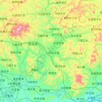 Topografische kaart 青龙满族自治县, hoogte, reliëf