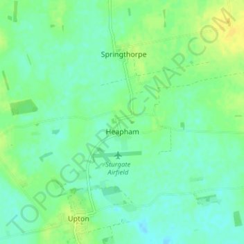 Topografische kaart Heapham CP, hoogte, reliëf