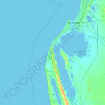 Topografische kaart City Of Mandurah, hoogte, reliëf