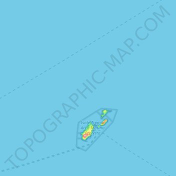 Topografische kaart Isole Tremiti, hoogte, reliëf