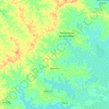 Topografische kaart Matinha, hoogte, reliëf
