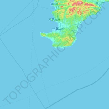 Topografische kaart 南房總市, hoogte, reliëf