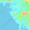 Topografische kaart Pouembout, hoogte, reliëf