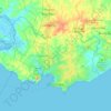 Topografische kaart Montevideo, hoogte, reliëf