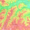 Topografische kaart Jackson County, hoogte, reliëf