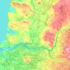 Topografische kaart Manistee County, hoogte, reliëf