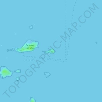 Topografische kaart Île de Bananec, hoogte, reliëf