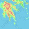 Topografische kaart Attica, hoogte, reliëf