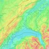 Topografische kaart Vaud, hoogte, reliëf