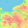 Topografische kaart Normandië, hoogte, reliëf