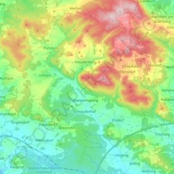Topografische kaart 92272, hoogte, reliëf