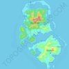 Topografische kaart Huahine, hoogte, reliëf