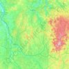 Topografische kaart Nièvre, hoogte, reliëf