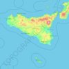 Topografische kaart Sicile, hoogte, reliëf