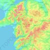 Topografische kaart Snowdonia, hoogte, reliëf