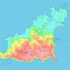 Topografische kaart Guernsey, hoogte, reliëf