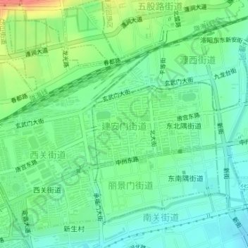 Topografische kaart 建安门街道, hoogte, reliëf