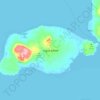 Topografische kaart Lugus Island, hoogte, reliëf