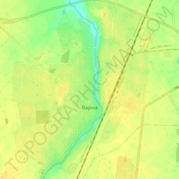 Topografische kaart Варна, hoogte, reliëf