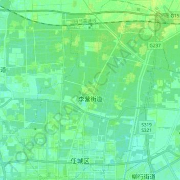 Topografische kaart 李营街道, hoogte, reliëf