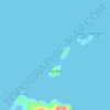 Topografische kaart Shag Islands, hoogte, reliëf