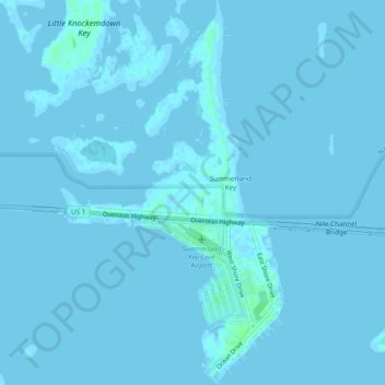 Topografische kaart Summerland Key, hoogte, reliëf