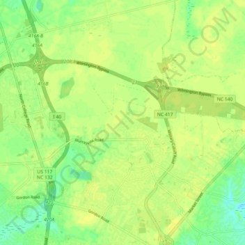 Topografische kaart Murraysville, hoogte, reliëf