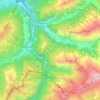Topografische kaart Vals, hoogte, reliëf