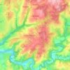 Topografische kaart Écuras, hoogte, reliëf