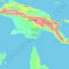 Topografische kaart Papua Region, hoogte, reliëf