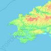 Topografische kaart Pembrokeshire, hoogte, reliëf
