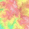 Topografische kaart Ansel Adams Wilderness, hoogte, reliëf
