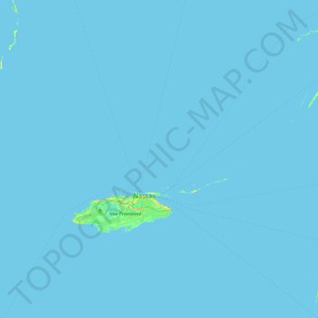 Topografische kaart New Providence, hoogte, reliëf