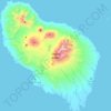 Topografische kaart Umboi Island, hoogte, reliëf