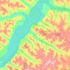 Topografische kaart Presidente Epitácio, hoogte, reliëf