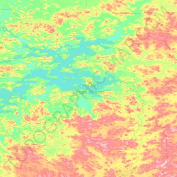 Topografische kaart Lacs des Loups Marins, hoogte, reliëf