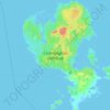 Topografische kaart Bolshoy Solovetsky Island, hoogte, reliëf