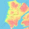 Topografische kaart Bankseiland, hoogte, reliëf