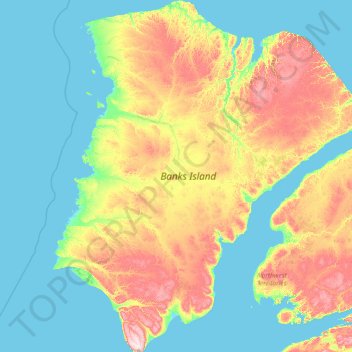 Topografische kaart Bankseiland, hoogte, reliëf