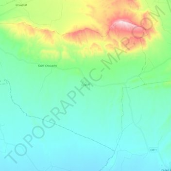 Topografische kaart Tarmount, hoogte, reliëf