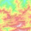 Topografische kaart caïdat d’Issaguen, hoogte, reliëf