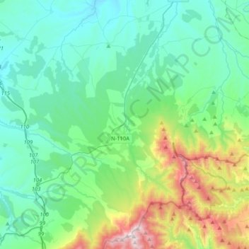 Topografische kaart Riaza, hoogte, reliëf