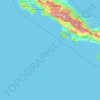 Topografische kaart Provincia Puntarenas, hoogte, reliëf