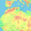 Topografische kaart Maghreb, hoogte, reliëf