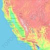Topografische kaart Californie, hoogte, reliëf