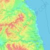 Topografische kaart Northumberland, hoogte, reliëf
