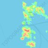 Topografische kaart Patmos, hoogte, reliëf