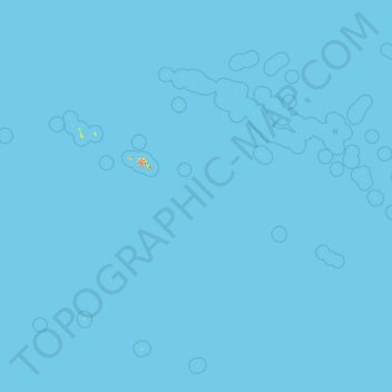 Topografische kaart Archipel des Tuamotu, hoogte, reliëf