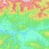 Topografische kaart Brezno, hoogte, reliëf