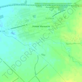 Topografische kaart Новая Малыкла, hoogte, reliëf